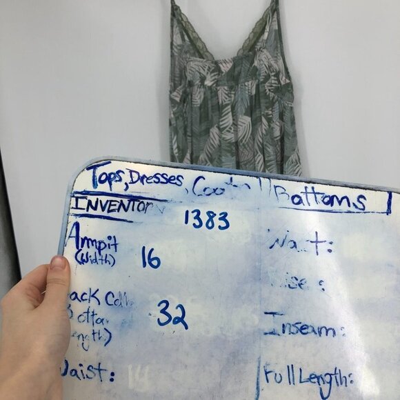 La vie en rose green leaf print v neck chemise slip dress M - Picture 12 of 13